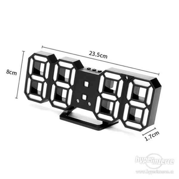 LED hodiny + alarm, datum, teplota - různé barvy - foto 3