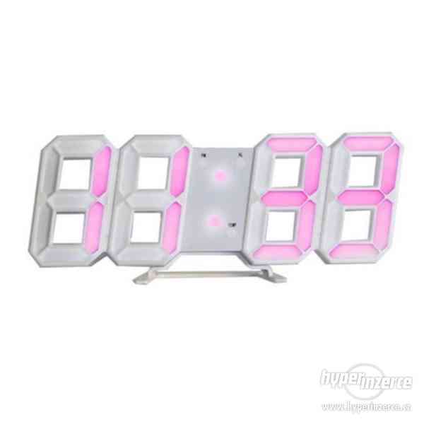 LED hodiny + alarm, datum, teplota - různé barvy - foto 13