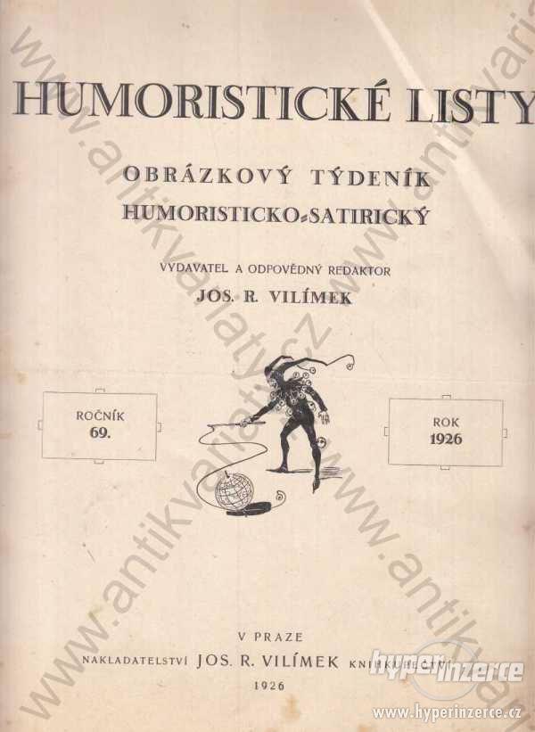 Humoristické listy, Ročník 69 Jos. R. Vilímek 1926 - foto 1