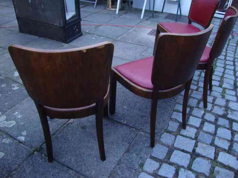 4x dřevěné masivní jídelní židle Thonet 30. - 40. roky pěkné - foto 10