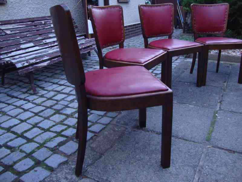 4x dřevěné masivní jídelní židle Thonet 30. - 40. roky pěkné - foto 6