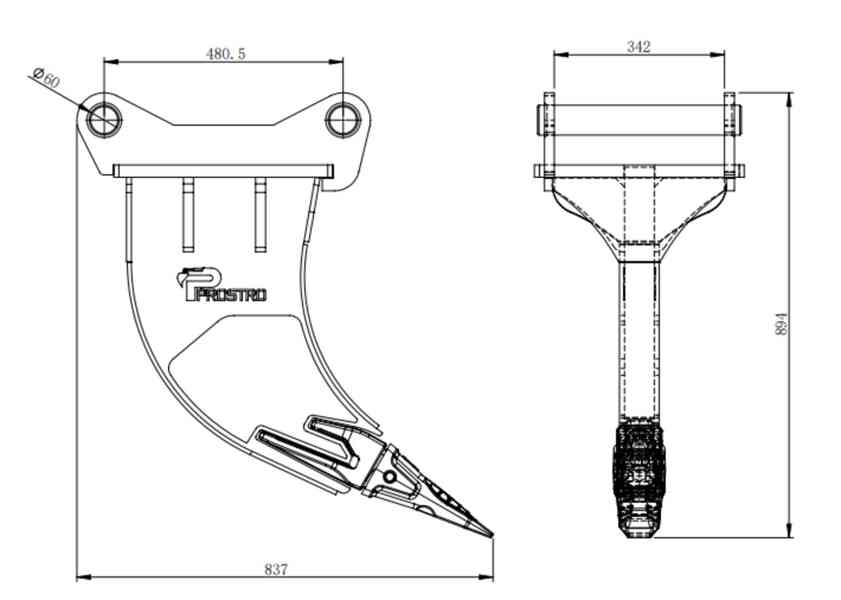 Rozrývací trn s upínání S60 - foto 2