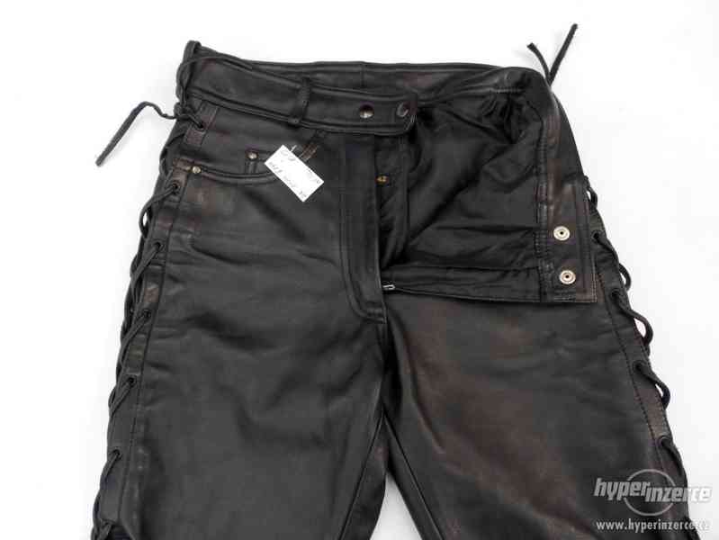 Kožené šněrovací kalhoty vel.42 - pas: 74cm (A033) - foto 3