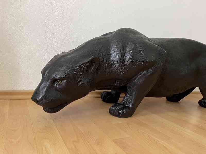 Panter levhart puma - socha černé provedení 150 cm - bazar ...