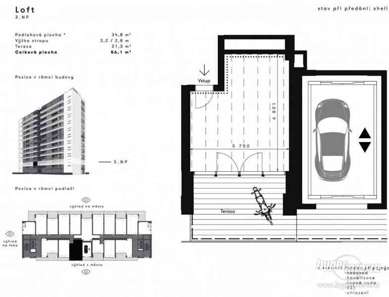 Prodej bytu Loft, plocha 56,1  m2, balkon, Praha 4 - foto 5