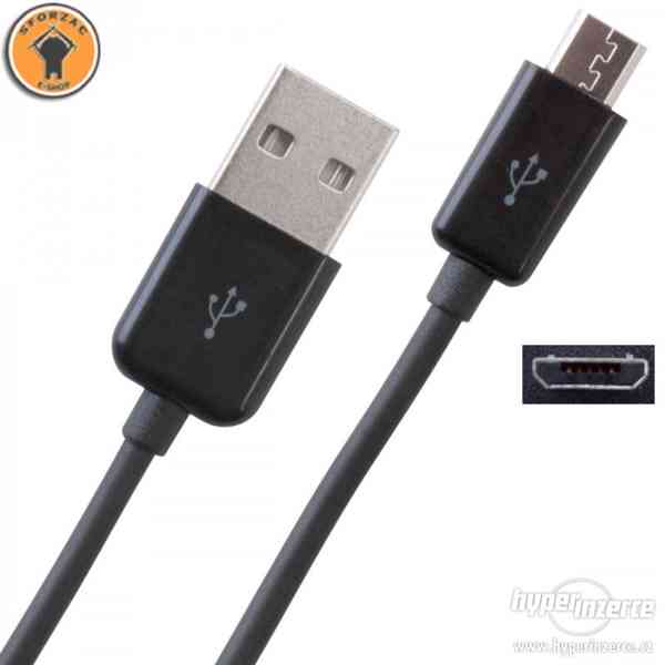Datový a nabíjecí kabel USB Micro B - černý - foto 2