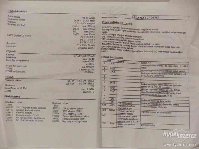 CB ručka Allamat 27 DTMF - foto 15