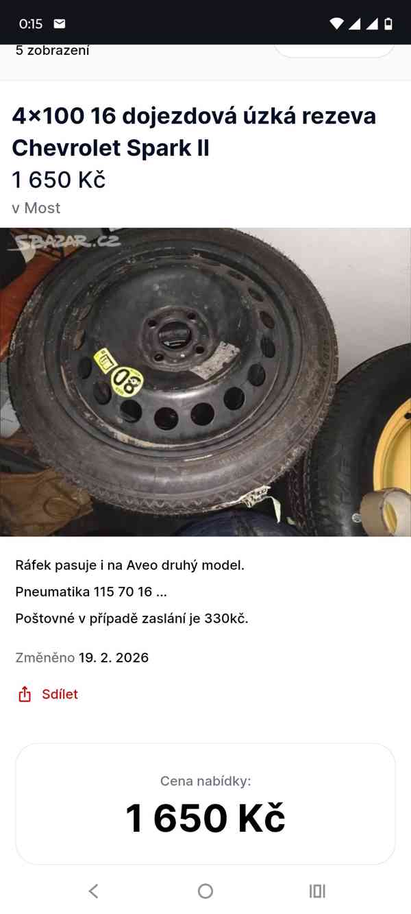 Dojezdová úzká rezervní kola - foto 13