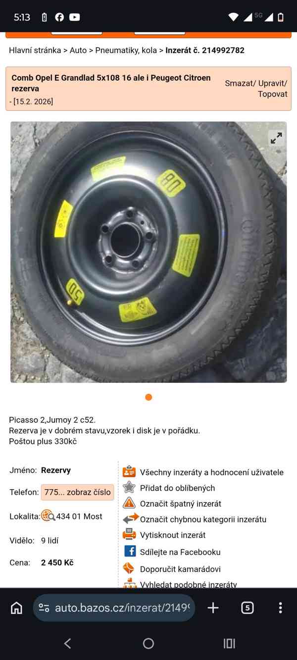 Dojezdová úzká rezervní kola - foto 21