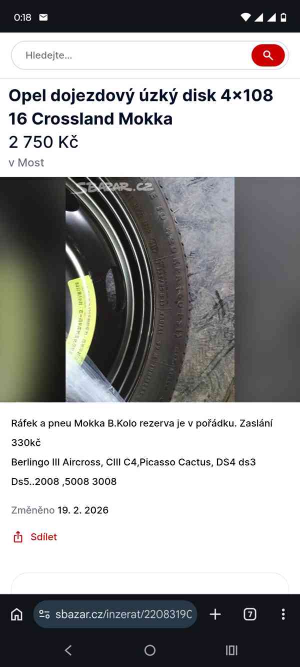 Dojezdová úzká rezervní kola - foto 5