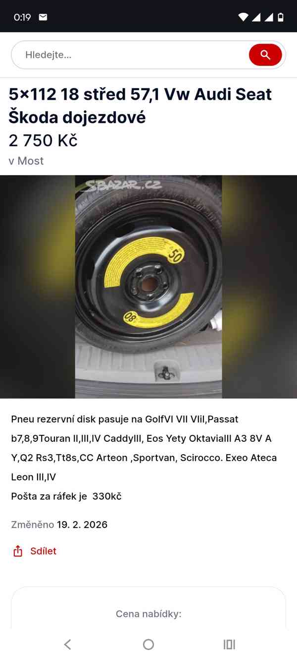 Dojezdová úzká rezervní kola - foto 4