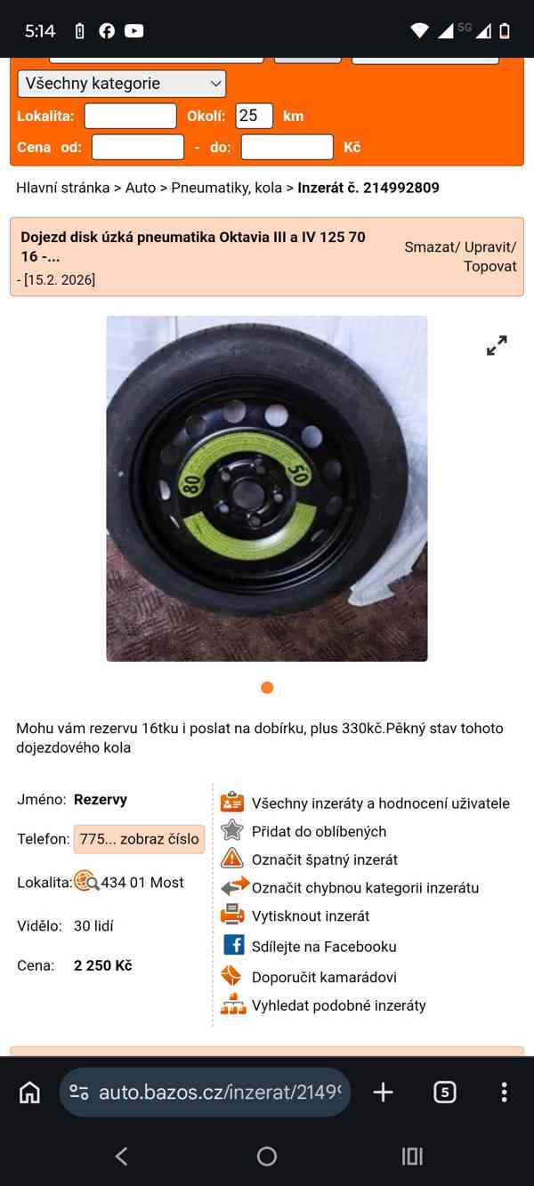 Dojezdová úzká rezervní kola - foto 18