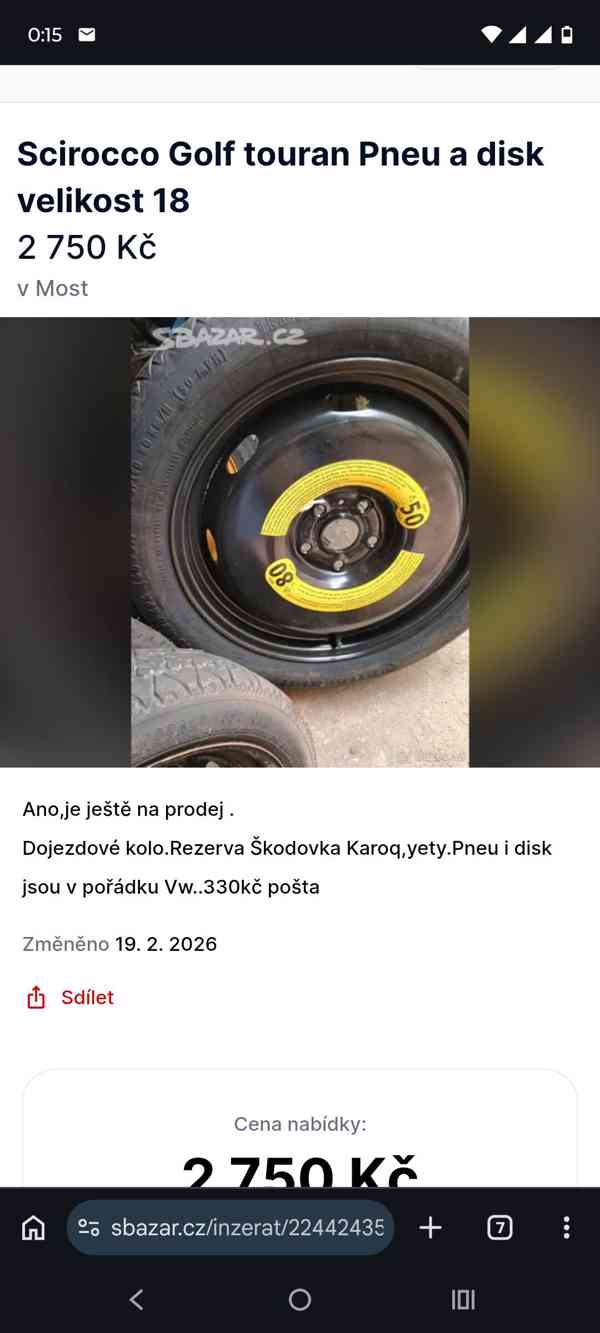 Dojezdová úzká rezervní kola - foto 14