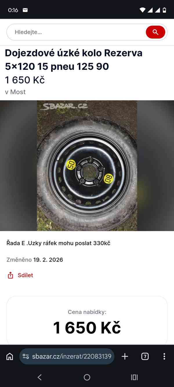 Dojezdová úzká rezervní kola - foto 11