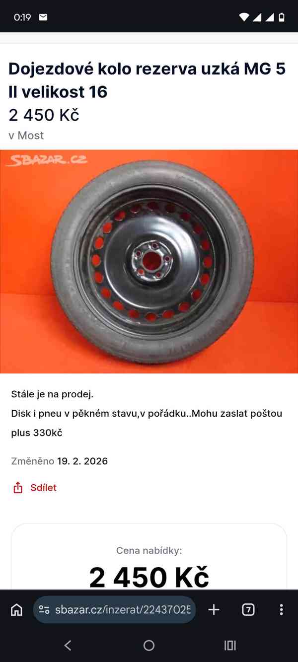 Dojezdová úzká rezervní kola - foto 3