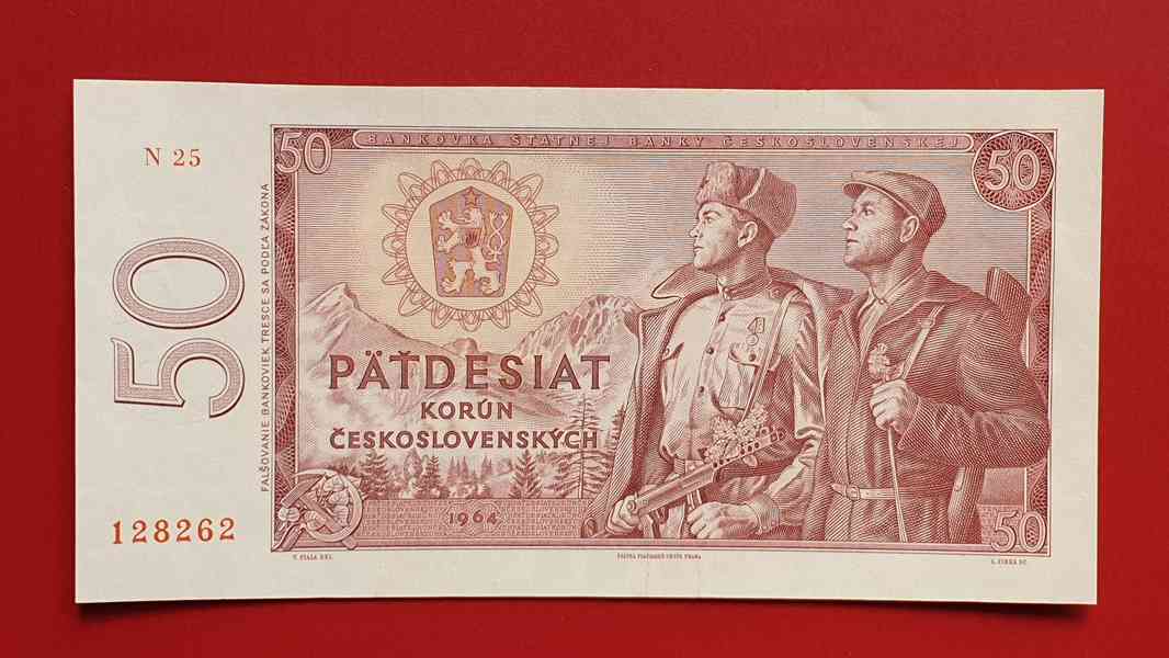 50 korun 1964 Československo špičkový stav UNC - foto 3