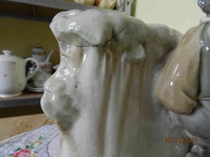 Krásná stará figurální Váza Žardiniéra Amphora Teplice - foto 6