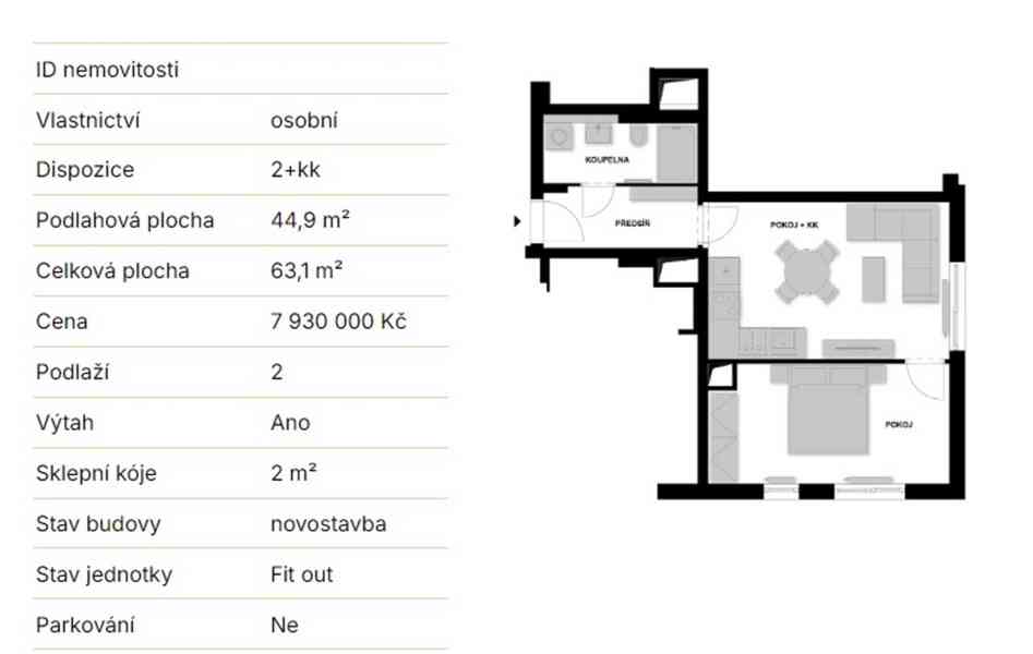 Prodej bytu 2+kk, 63,1 m2, 2.NP, pochozí terasa, Praha Nusle - foto 7