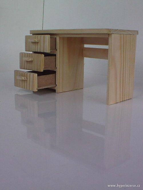 Dřevěný nábytek pro panenku psací stůl - foto 2