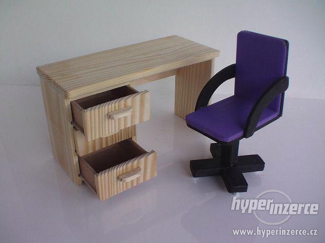 Dřevěný nábytek pro panenku psací stůl - foto 5