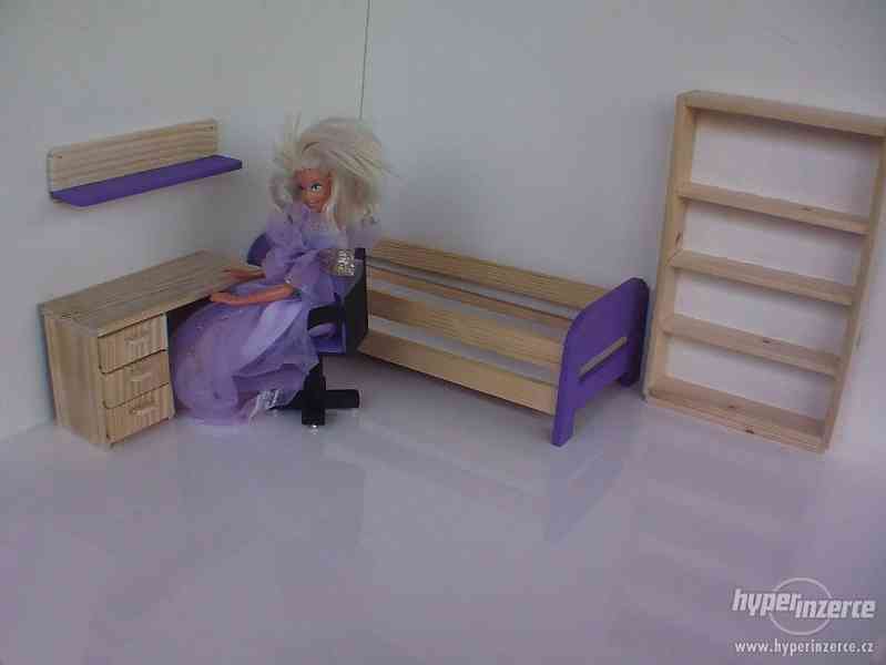 Dřevěný nábytek pro panenku psací stůl - foto 6