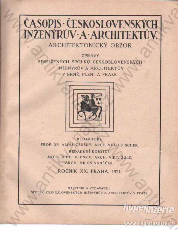 Architektonický obzor, roč. XX 1921 - foto 1