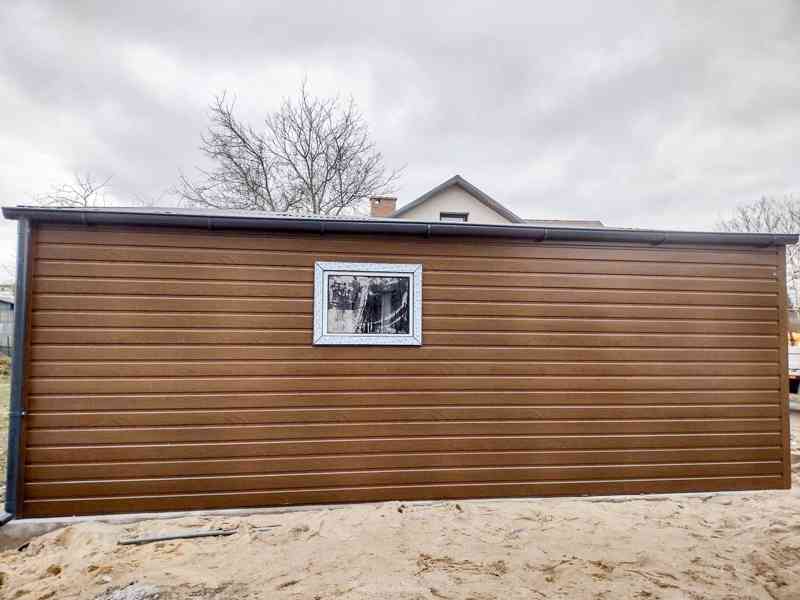 Plechová garáž 7x6m, sedlová střecha 2 x vrata dveře TS319 - foto 4