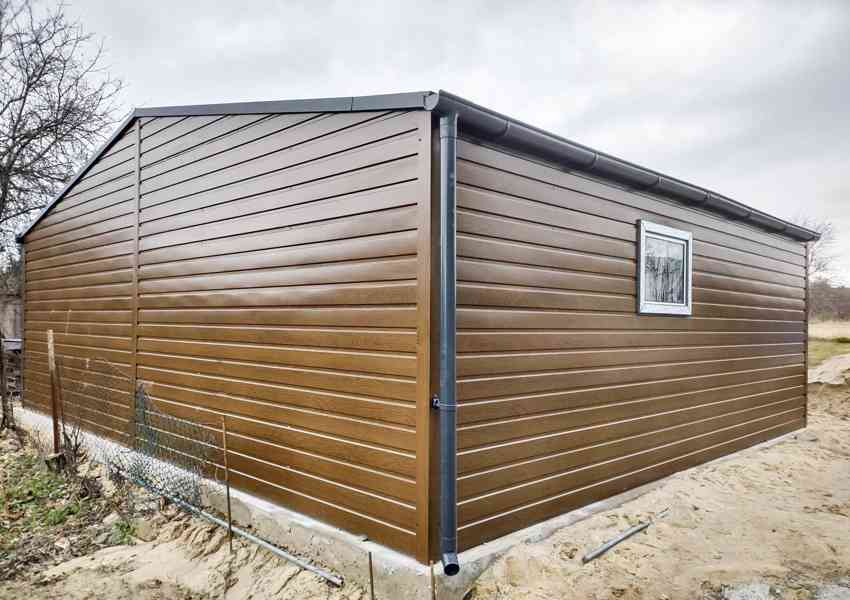 Plechová garáž 7x6m, sedlová střecha 2 x vrata dveře TS319 - foto 6