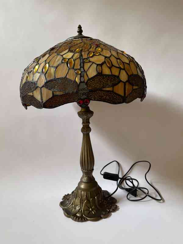 Vážky - luxusní velká stolní lampa Tiffany secese - foto 2