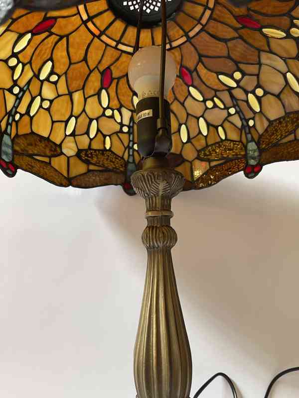 Vážky - luxusní velká stolní lampa Tiffany secese - foto 3