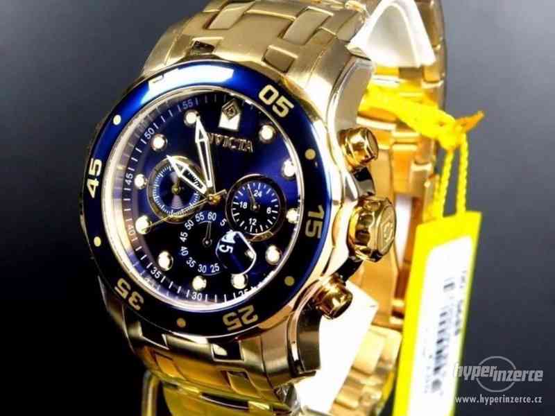 Zlaté pánské hodinky INVICTA 0073 Pro Diver - nové - foto 1