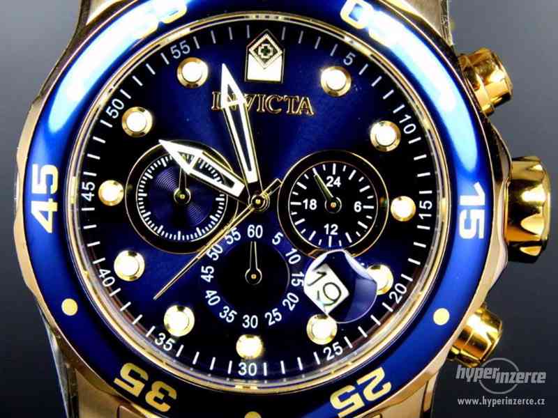 Zlaté pánské hodinky INVICTA 0073 Pro Diver - nové - foto 3