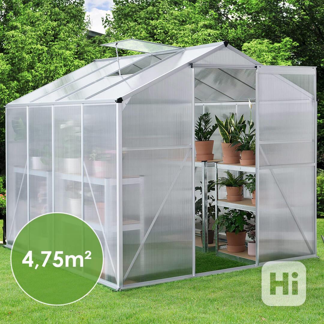 Hliníkový polykarbonátový skleník 4,75 m² - 190 x 253 x 195  - foto 1