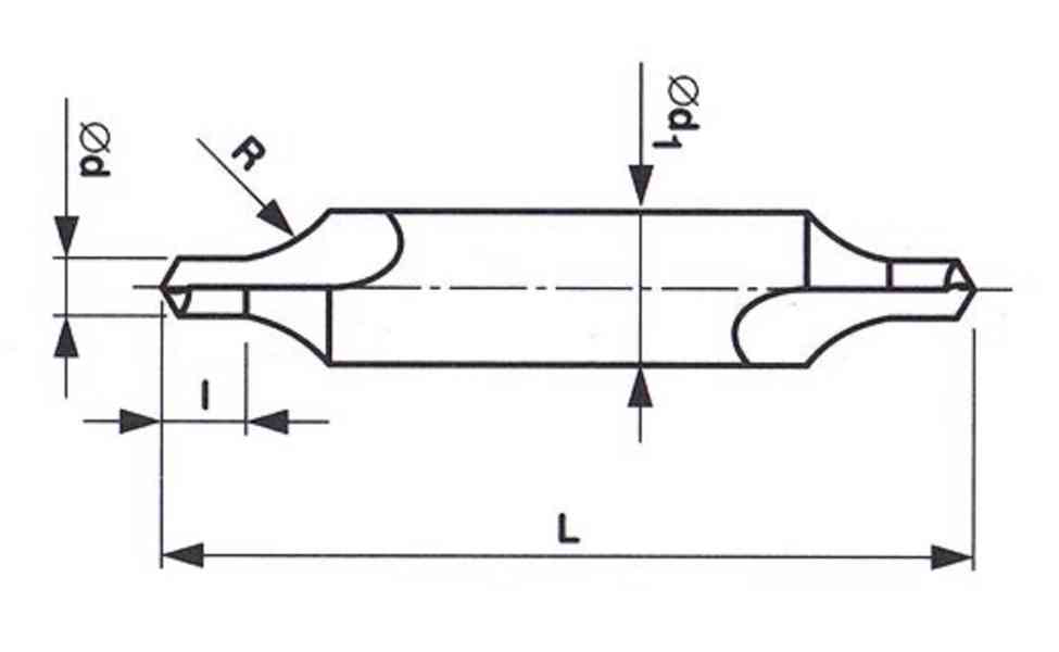 NAVRTÁVÁK - Vrták středící 60°, 4 mm - vybrušovaný, tvar R - foto 2