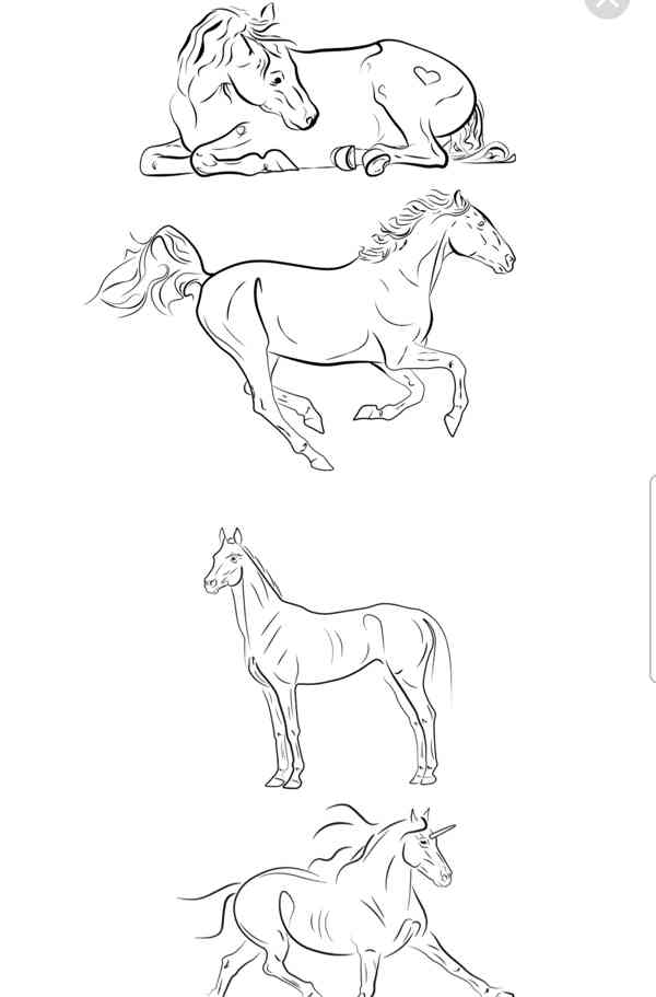 🦄 NABÍZÍM KE STAŽENÍ RUČNĚ KRESLENÉ OMALOVÁNKY S KOŇMI 🦄 - foto 2