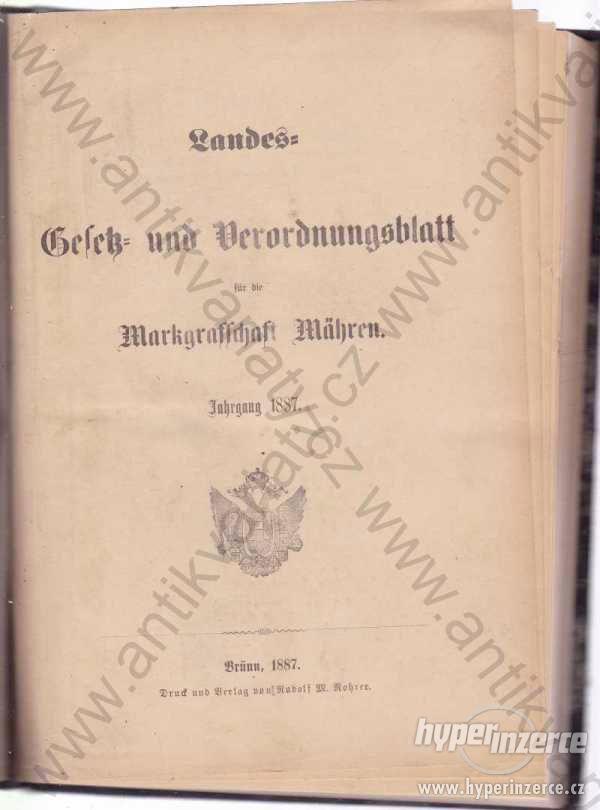 Landes: Gesetz und Verordnungsblatt 1887 - foto 1