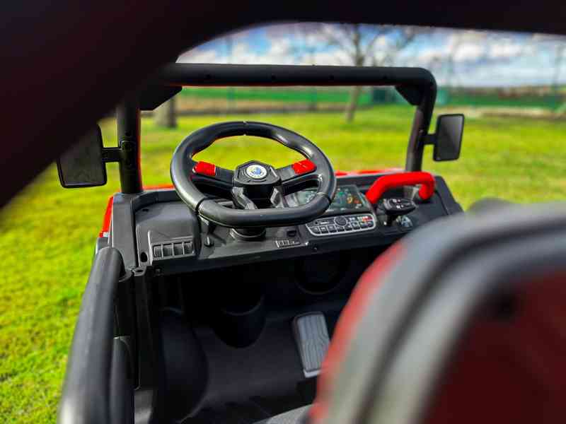 Dětské elektrické autíčko - Buggy červená - sklopná korba - foto 5