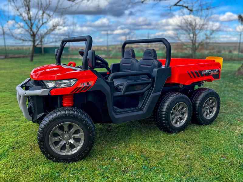 Dětské elektrické autíčko - Buggy červená - sklopná korba - foto 3