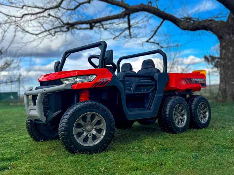 Dětské elektrické autíčko - Buggy červená - sklopná korba - foto 2