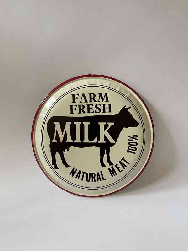 Farm fresh milk - kovová nástěnná dekorace - foto 1