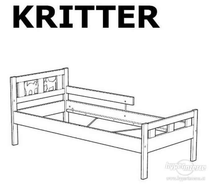 Dětská postel se zábranou + matrace (Ikea Kritter) - foto 1