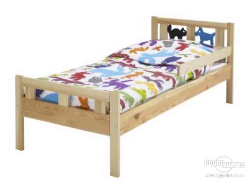 Dětská postel se zábranou + matrace (Ikea Kritter) - foto 3