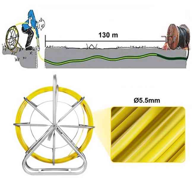 Elektrikářské protahovací pero, 5.5mm - 130m   - foto 9