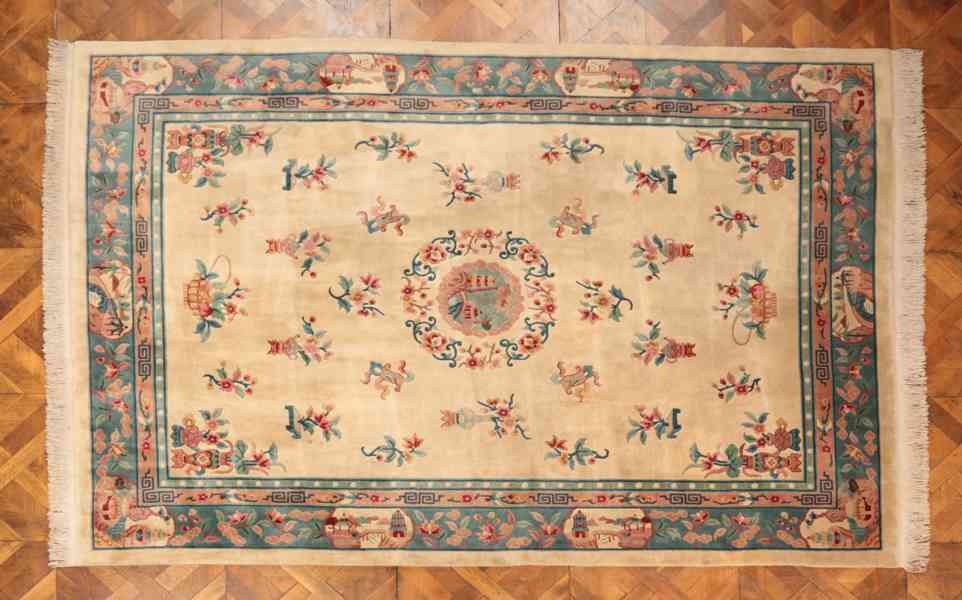 Čínský ručně vázaný koberec „Štěstí” 353 x 246 cm - foto 1