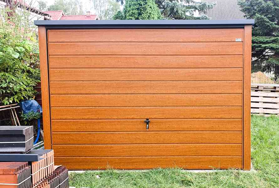 Plechová garáž 3m x 5m  spád dozadu, výklopná vrata - TS213 - foto 5