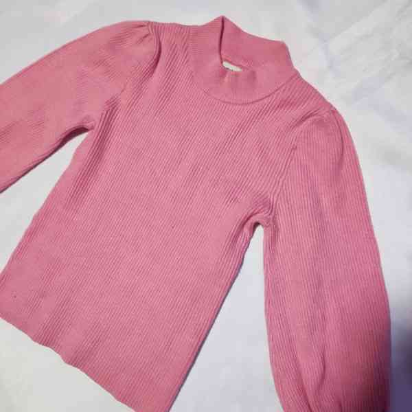 Dětský růžový svetřík, vel. 122 - foto 1