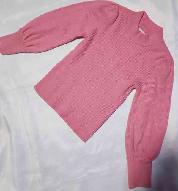 Dětský růžový svetřík, vel. 122 - foto 2