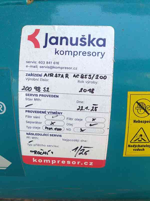 Kompresor pístový Aircraft - Airstar 853/200 - foto 7