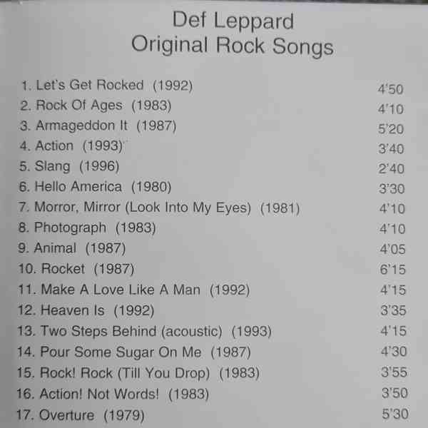 CD - DEF LEPPARD / Original Rock Songs - foto 2