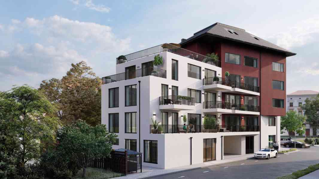 Prodej bytu 1+kk 46 m² s balkonem, parking, sklepní kóje